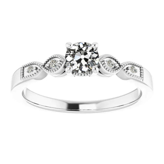 Runder alter Bergmann Echt Diamant Ehering Gold Krappenset 1.50 Karat