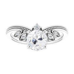 Runder alter Bergmann Echt Diamant Ring Enhancer Prong Beaded Style 2.75 Karat