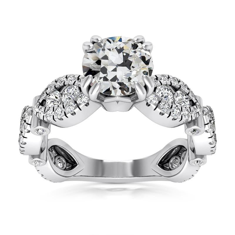 Runder alter Bergmann Echt Diamant Schick Ring Doppelstift Satz 7.50 Karat