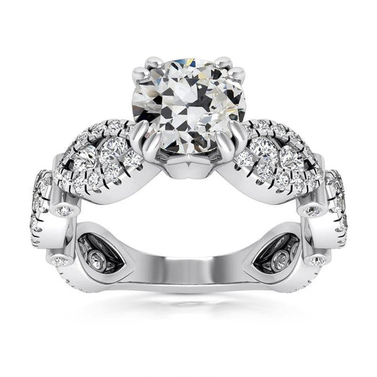 Runder alter Bergmann Echt Diamant Schick Ring Doppelstift Satz 7.50 Karat