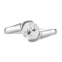 Runder alter Bergmann Echt Diamant Solitaire Ring Twisted Style 1 Karat
