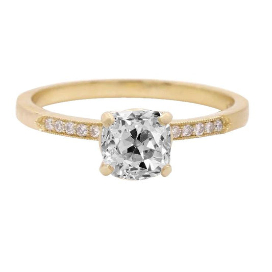 Runder alter Bergmann Echt Diamant-Verlobungsring 14K Gelbgold 3 Karat