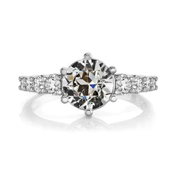 Runder alter Bergmann Echt Aus der Erde Abgebauter Natürlicher Diamant-Verlobungsring 6-Krappen-Satz 5.50 Karat