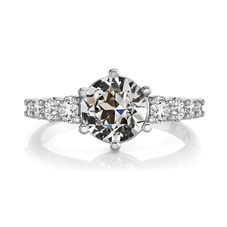 Runder alter Bergmann Echt Diamant-Verlobungsring 6-Krappen-Satz 5.50 Karat