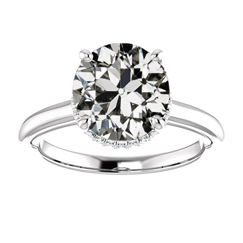 echter round diamant 6.50Karat ring Seitenansicht