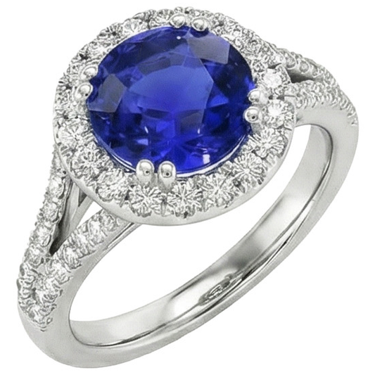 echter round diamant 10Karat ring Vorderansicht