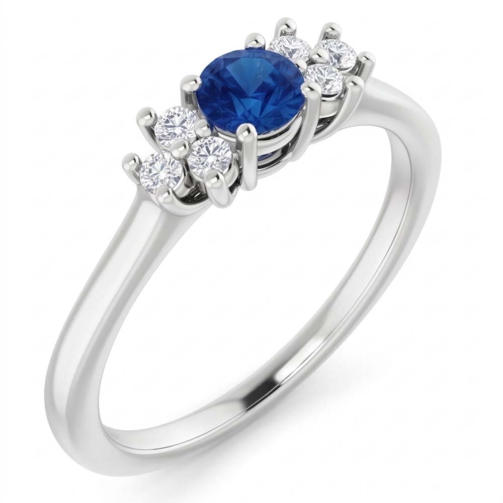 Runder blauer Saphirstein 1,50 Karat Verlobungsring