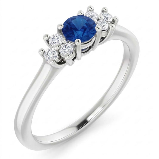 Runder blauer Saphirstein 1,50 Karat Verlobungsring