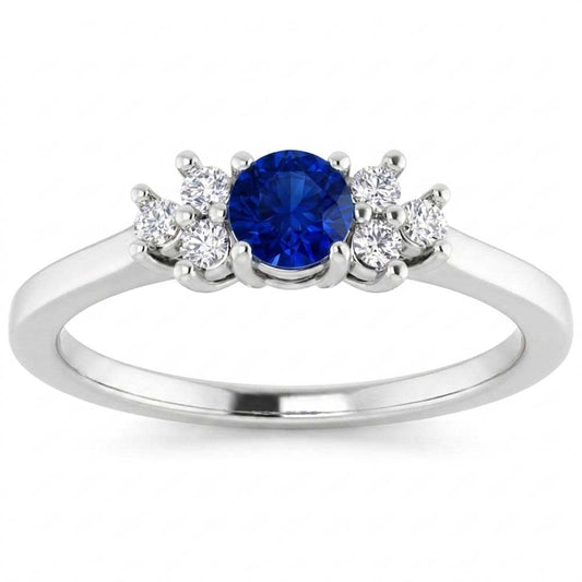 Runder blauer Saphirstein 1,50 Karat Verlobungsring