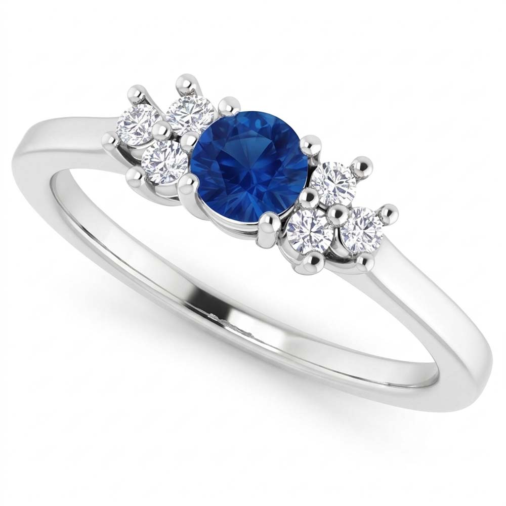Runder blauer Saphirstein 1,50 Karat Verlobungsring
