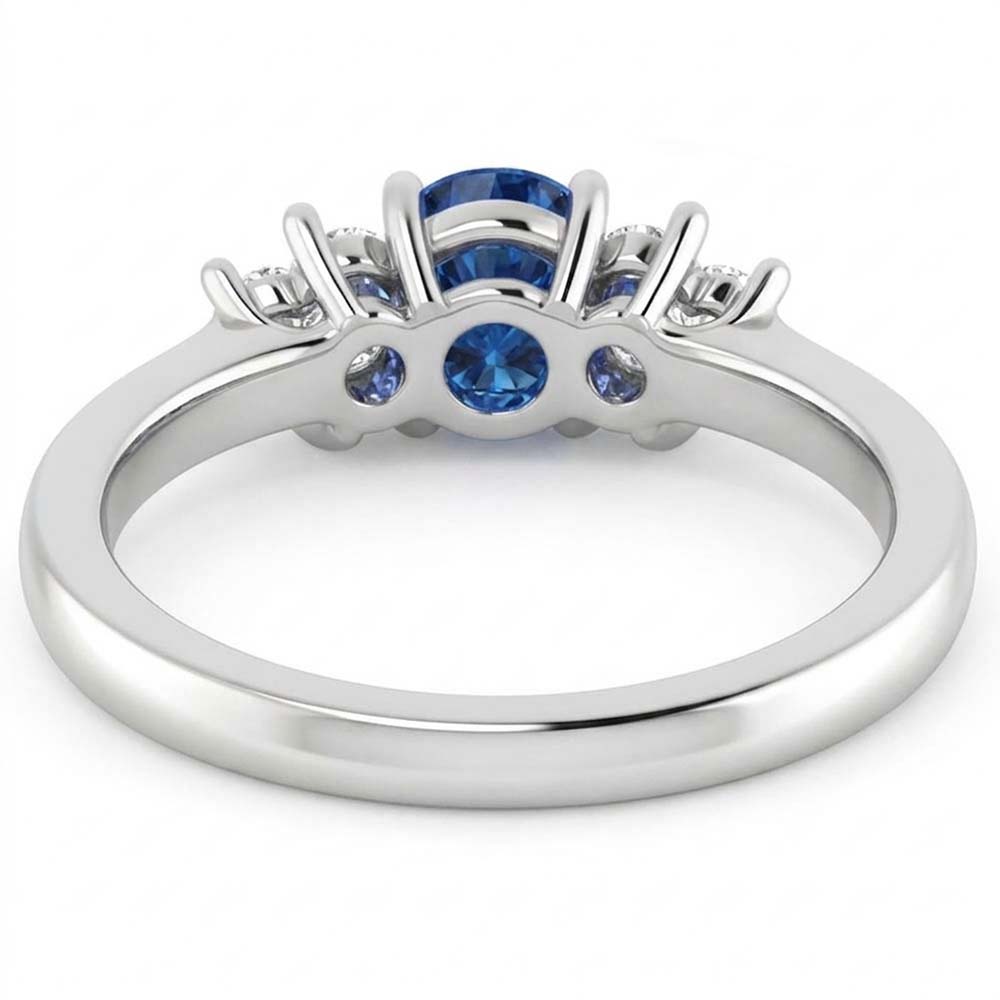 Runder blauer Saphirstein 1,50 Karat Verlobungsring