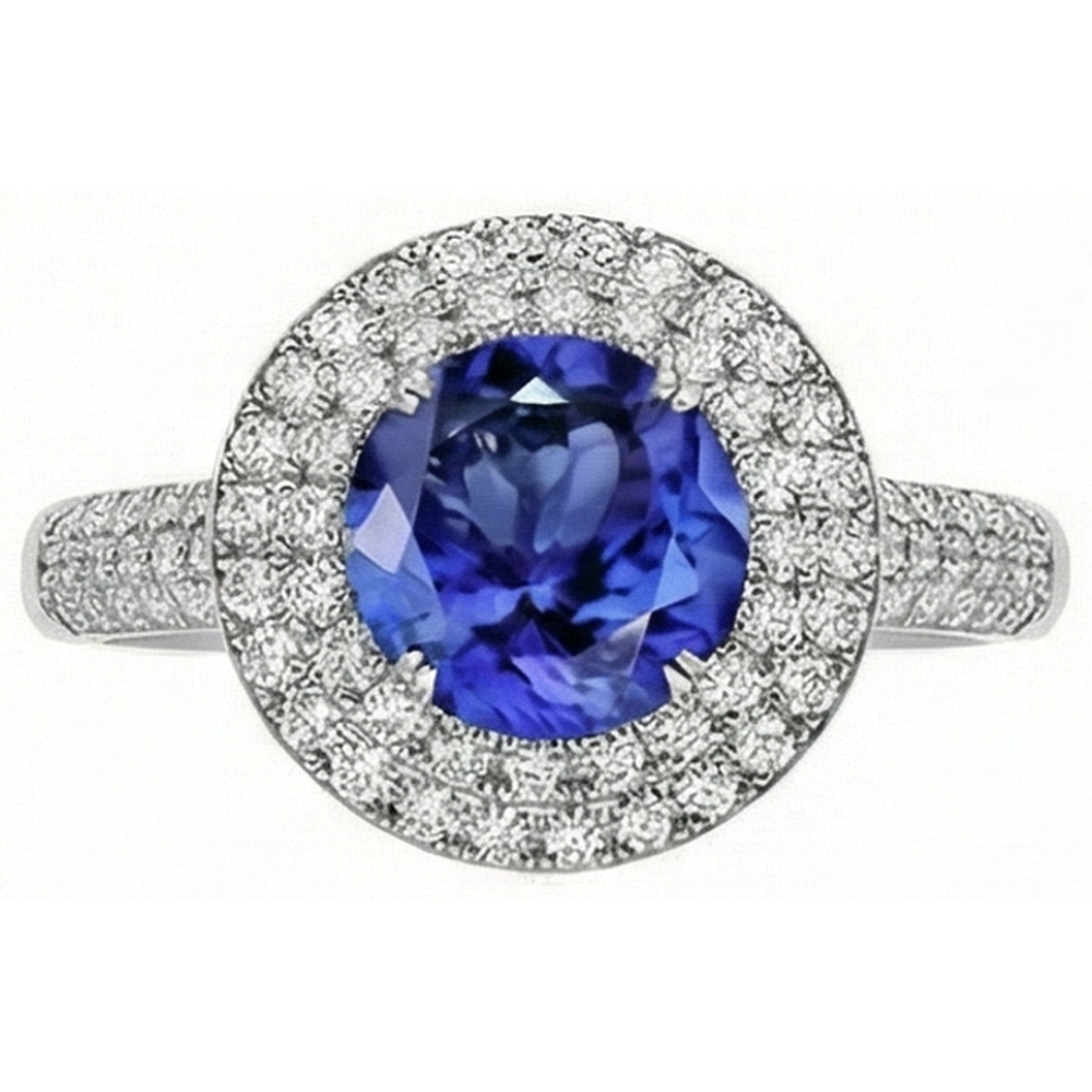 echter round tansanit 2.65Karat ring Seitenansicht