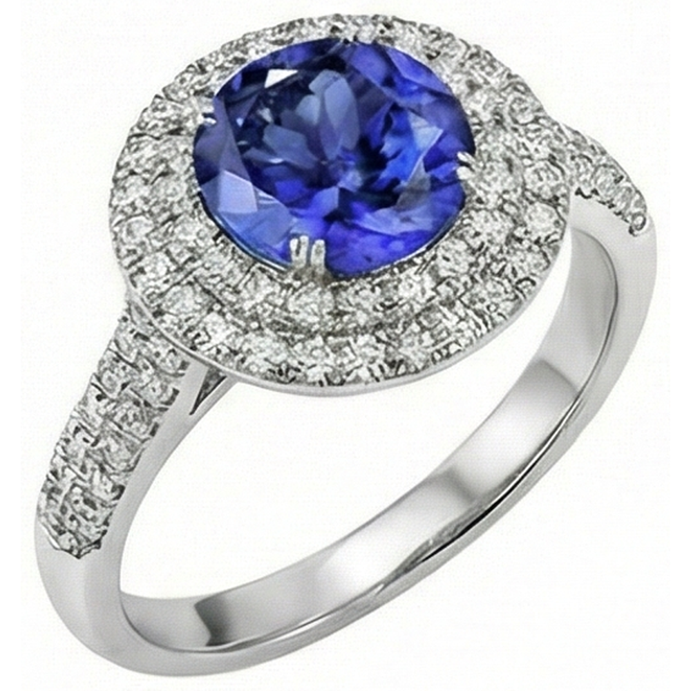 echter round tansanit 2.65Karat ring Detailansicht