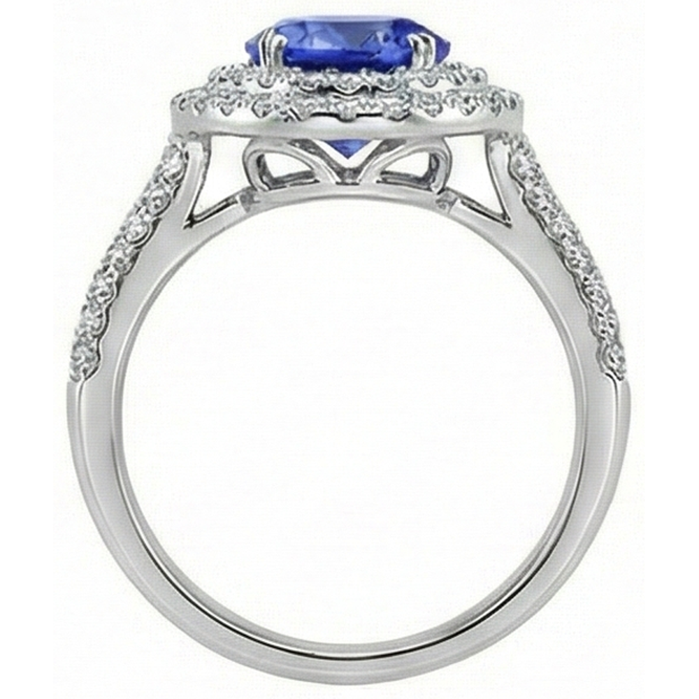 echter round tansanit 2.65Karat ring Profilansicht