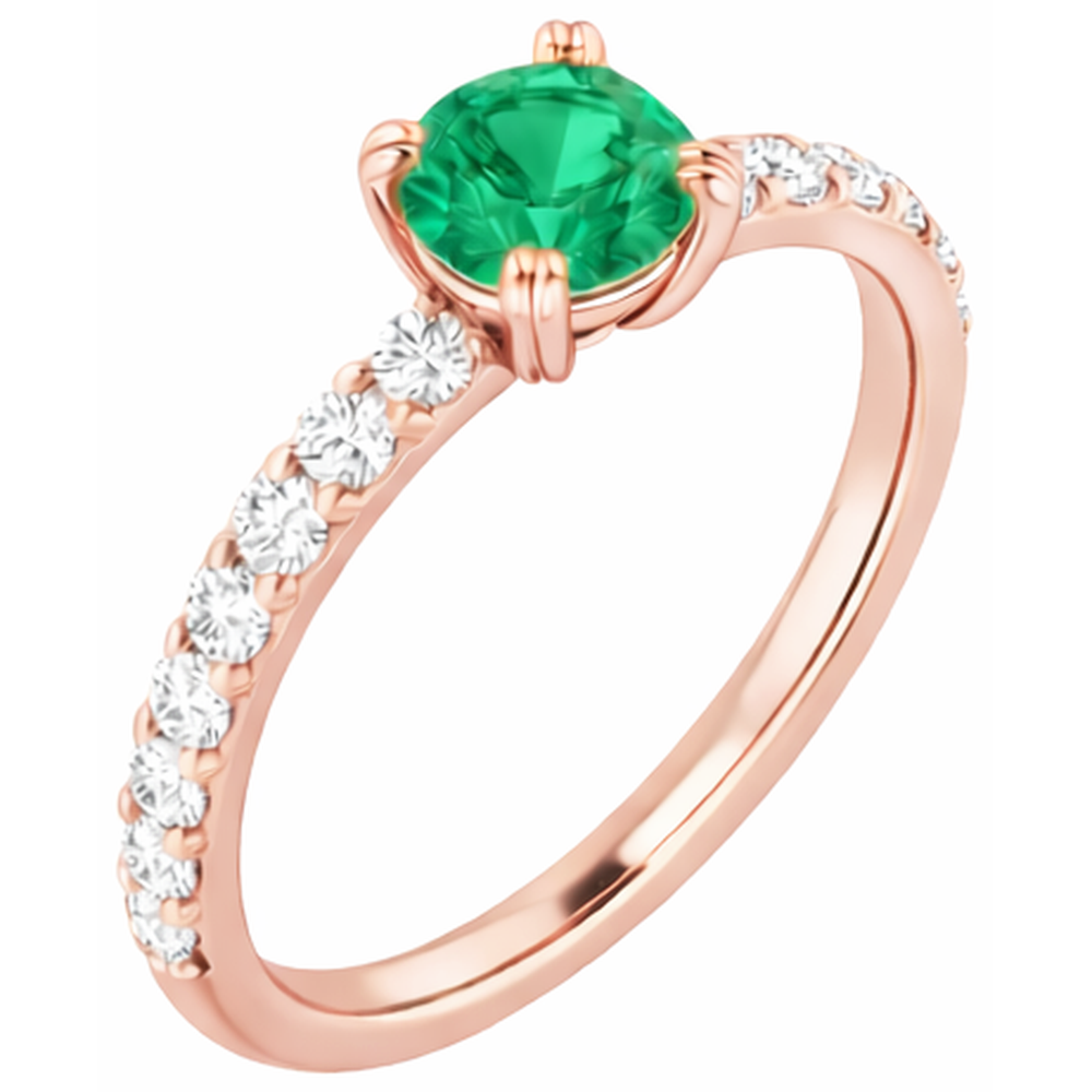 echter round smaragd 2.50Karat ring Draufsicht