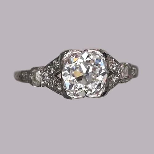 Runder rustikaler Natürlich Diamant-Verlobungsring