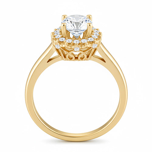 echter round diamant 1.25Karat ring Draufsicht