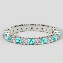 Runder Paraiba Eternity Ring
