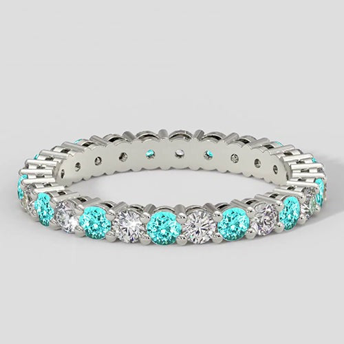 Runder Paraiba Eternity Ring