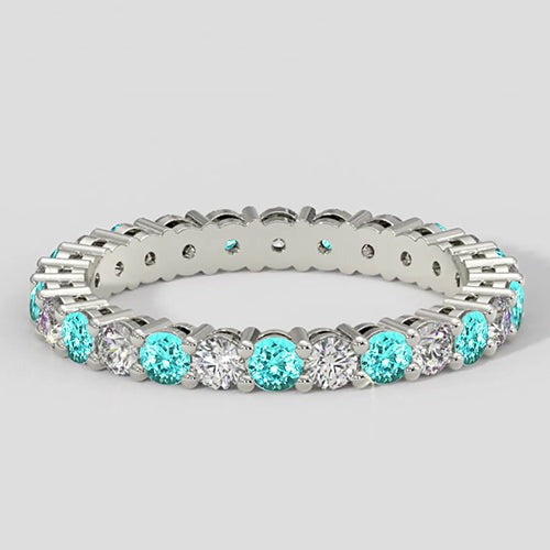 Runder Paraiba Eternity Ring