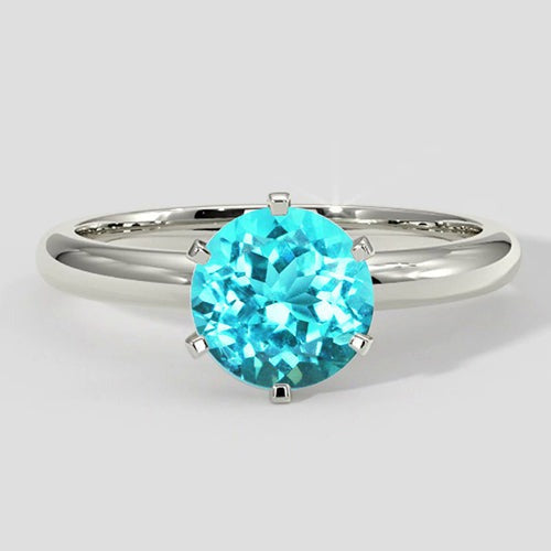 Runder Verlobungsring mit Paraiba-Turmalin