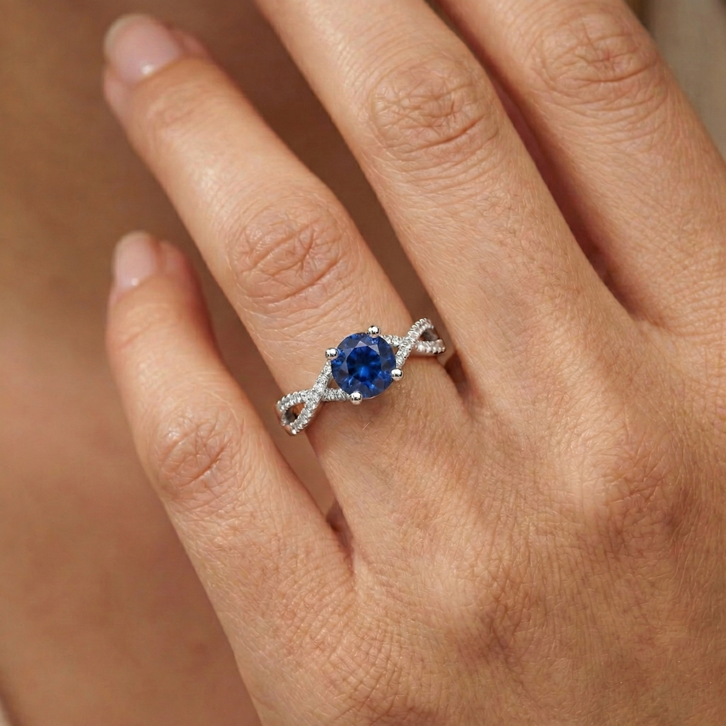 echter round diamant 1.00Karat ring mit Diamantbesatz