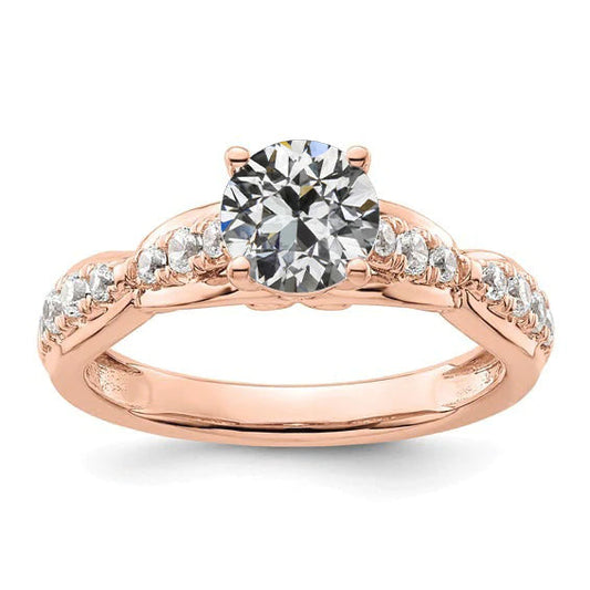 Runder alter Bergmann Echt Diamant Jubiläumsring aus Roségold 3 Karat