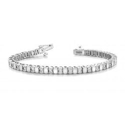 Rundes 4,50 ct Wunderschönes Echt Diamant Damen Tennis Armband Weißgold 14K