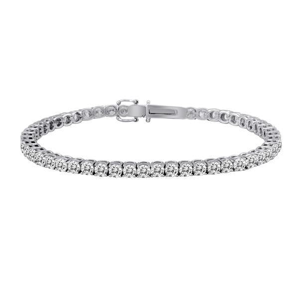 Rundes Brillant-Echt Diamant-Tennisarmband 5 Karat 14K Weißgold