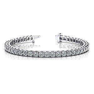 Rundes Brillant-Echt Diamant-Tennisarmband 8.10 Karat WG 14K