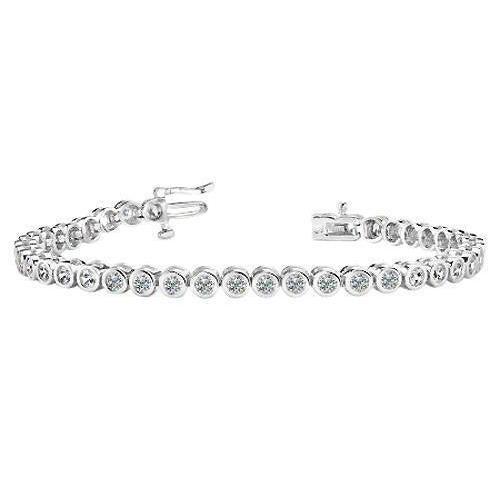 Rundes Brillantschliff Echt Diamant Damen Tennisarmband 4.80 Karat WG 14K