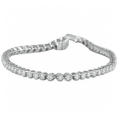 Rundes Brillantschliff-Echt Diamant-Tennisarmband Schön 5 Kt WG 14K