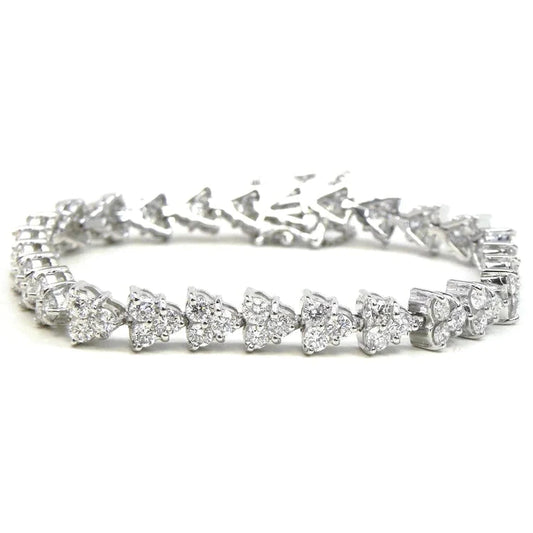 Rundes Echt Diamant-Tennis-Armband 9,72 Karat Weißgold 14K Schmuck