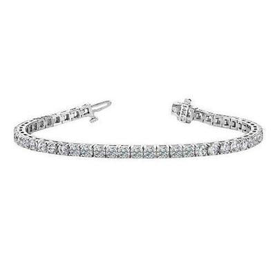 Rundes Echt Diamant-Tennisarmband Zinken-Set 10.10 Karat WG 14K