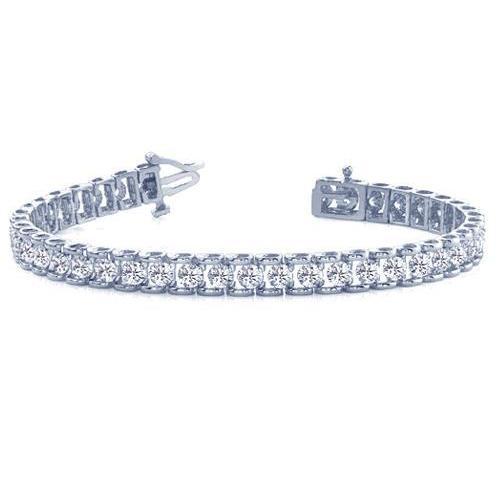 Rundes Krappenset Echt Diamant Tennisarmband Massivgold Damen Schmuck 8 Ct