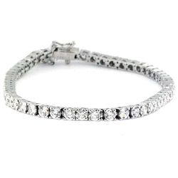 Rundes Natürlich Aus der Erde Abgebauter Natürlicher Diamant-Tennisarmband im Brillantschliff Weißgold 14K 6,60 ct
