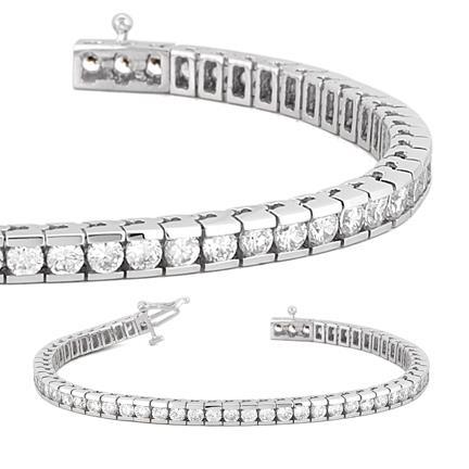 Rundkanal Echt Diamant Tennisarmband Massivgold Schmuck 8.55 Ct