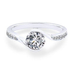 Rundschliff 2,10 Karat Natürliche Aus der Erde Abgebauter Natürlicher Diamanten Ehering Damen Schmuck Neu