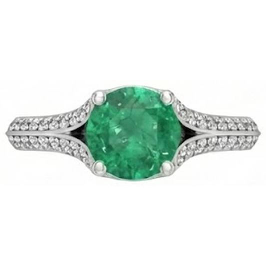 echter round smaragd 3.20Karat ring Seitenansicht