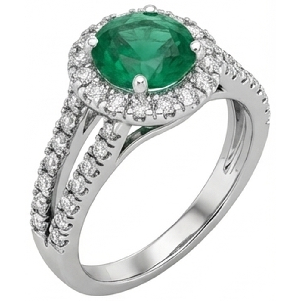 echter round diamant 3.80Karat ring Draufsicht