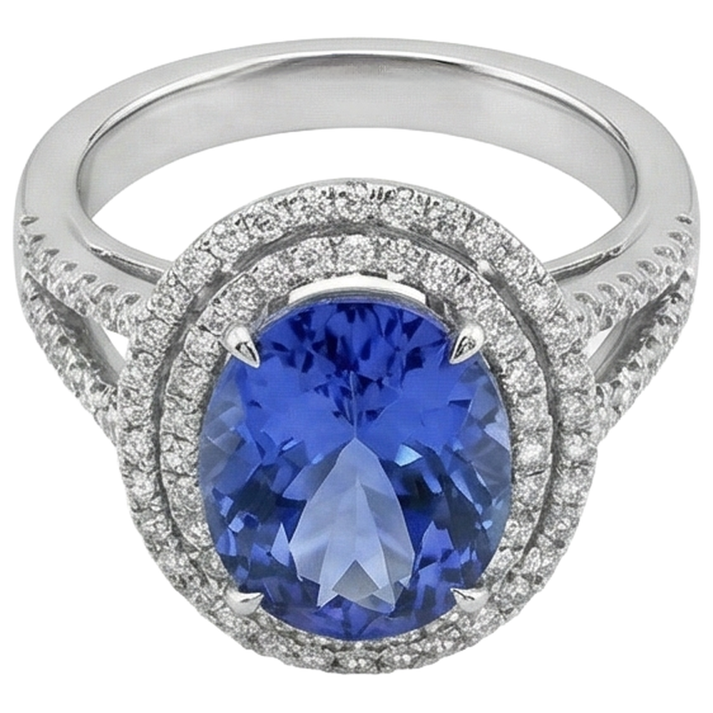 echter round diamant 4.20Karat ring Draufsicht