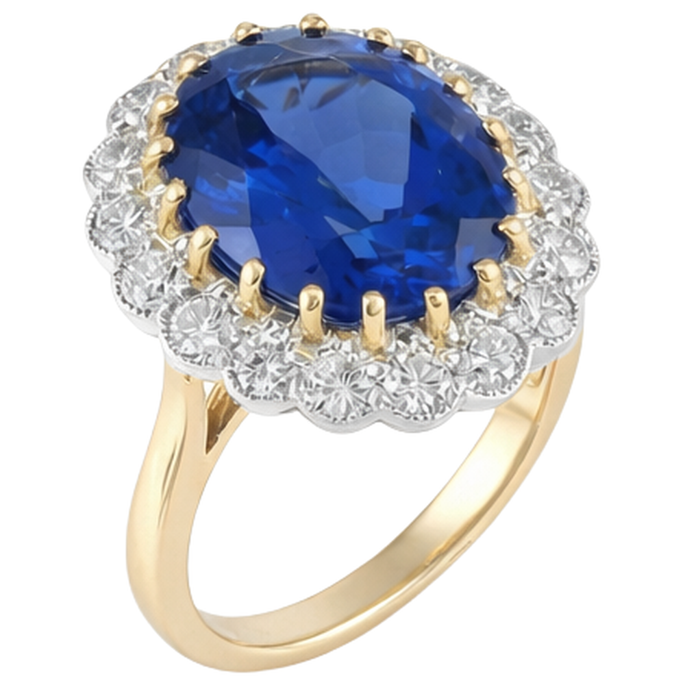 echter oval tansanit 5.75Karat ring Draufsicht