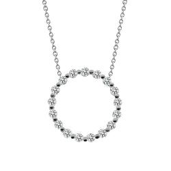 Rundschliff 6.80 Karat Echt Aus der Erde Abgebauter Natürlicher Diamanten Kreis Anhänger Halskette Weißgold 14K