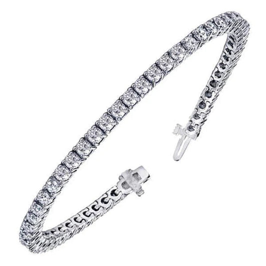 Rundschliff Echt Diamant Tennisarmband Weißgold Schmuck 8,10 Karat