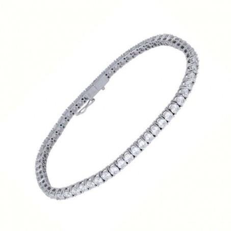 Rundschliff-Echt Diamant-Tennisarmband aus Weißgold 6 Karat 14K