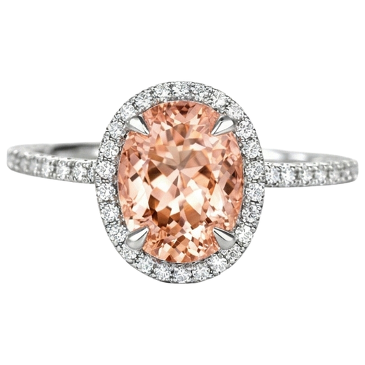 echter oval morganit 11.35Karat ring Seitenansicht