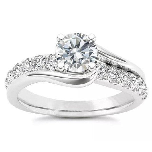 Rundschliff funkelnder 3 Karat Echt Aus der Erde Abgebauter Natürlicher Diamant-Verlobungsring Weißgold 14K