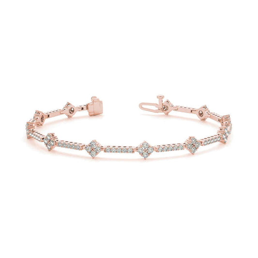 Rundschliff funkelnder 6 Karat Echt Diamant Damen Armband Roségold 14K