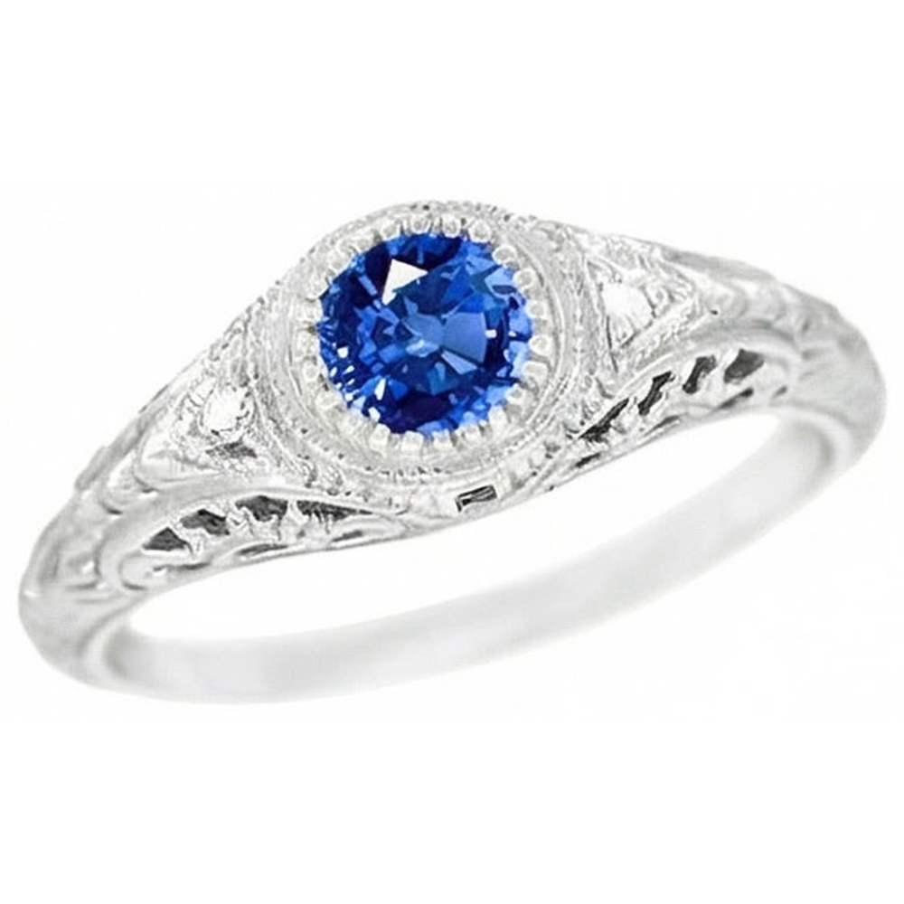 echter round saphir 1.50Karat ring Vorderansicht