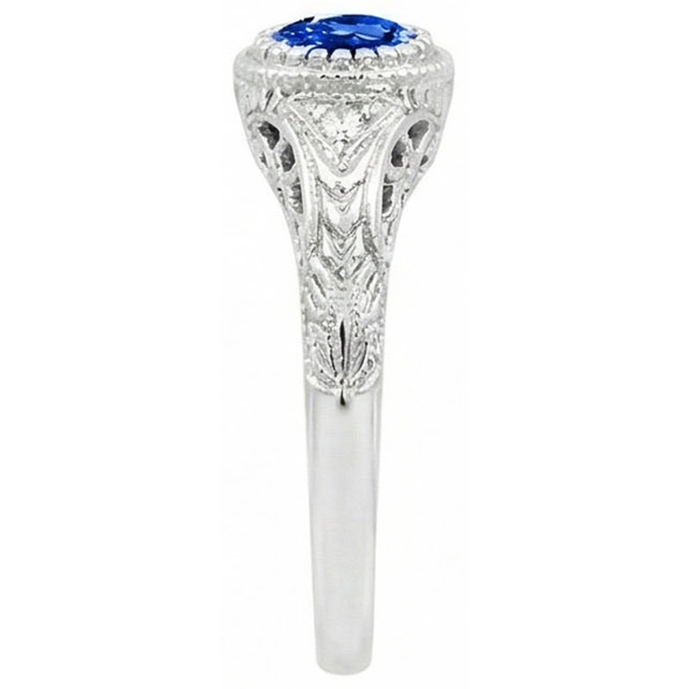 echter round saphir 1.50Karat ring Draufsicht
